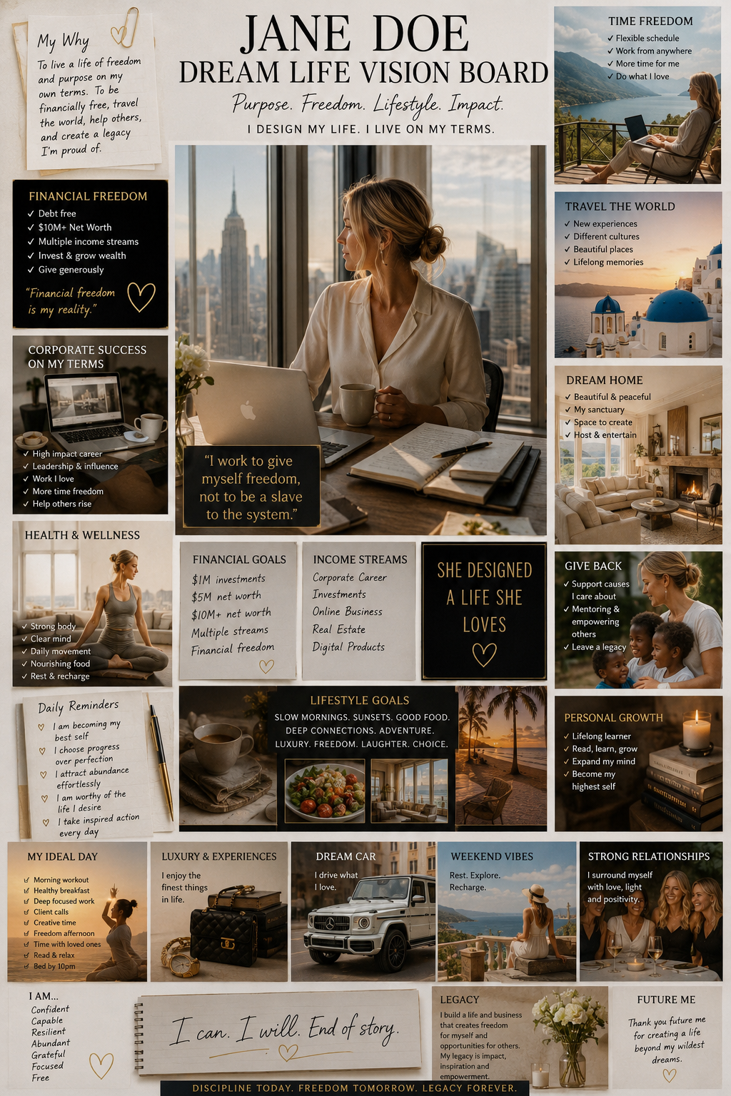 Jane Doe — Dream Lyfe Vision Board example